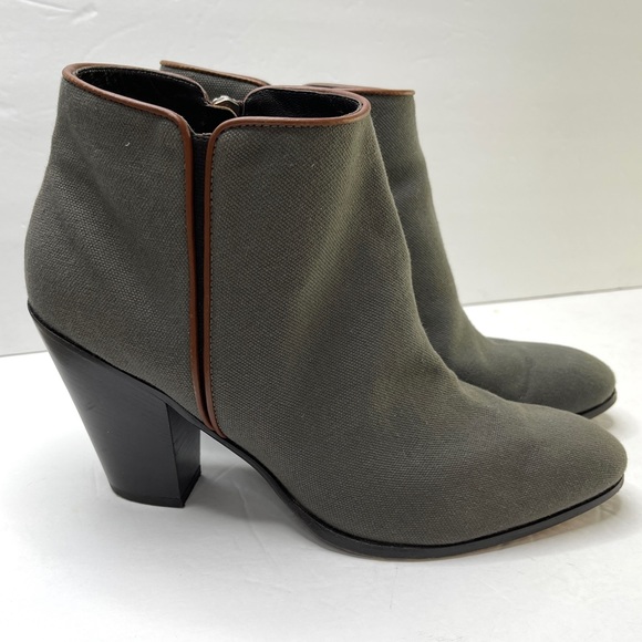 GIUSEPPE ZANOTTI Gray Canvas Ankle Boots Side Zip Size 41 - Picture 3 of 14